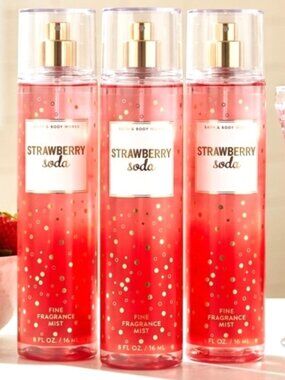 Bath & Body Works Strawberry Soda Fine Fragrance Mist 3 pc Set